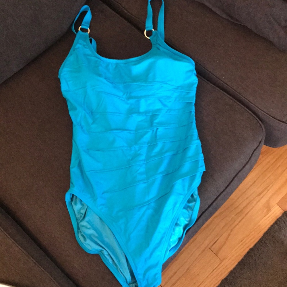 Calvin Klein turquoise one piece swimsuit